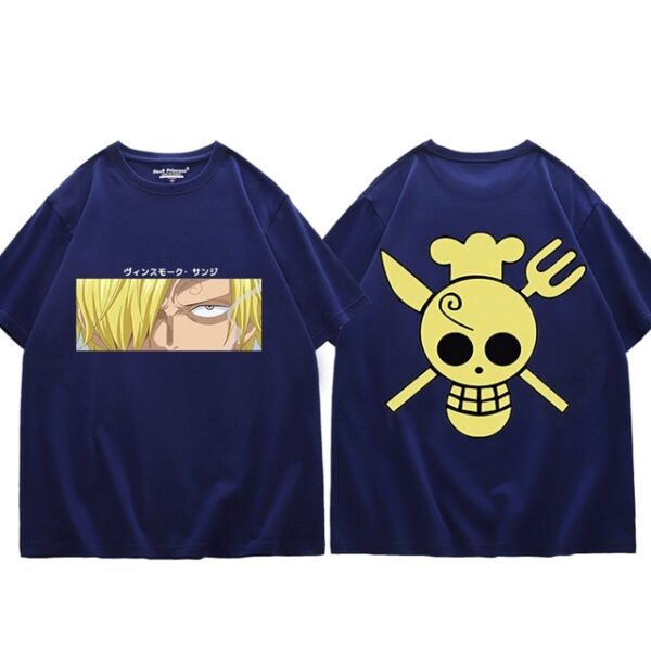 One Piece Sanji T-Shirt – Harajuku Fashion – Summer Short-Sleeved, Loose Casual Men’s Top – Oversized Hip Hop Style One Piece Apparel 774