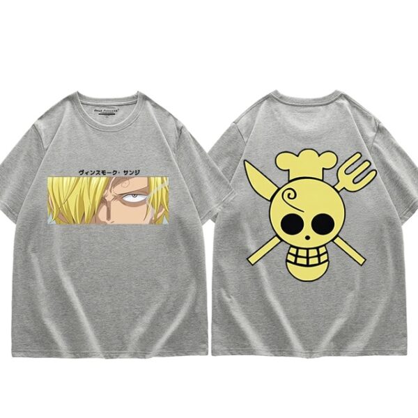 One Piece Sanji T-Shirt – Harajuku Fashion – Summer Short-Sleeved, Loose Casual Men’s Top – Oversized Hip Hop Style One Piece Apparel 776
