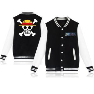 One Piece Anime Baseball Jacket – Unisex Casual Sweatshirt – Men’s and Women’s Fashion Baseball Uniform-Style Coat One Piece Apparel