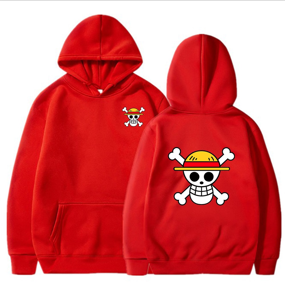 One Piece Luffy Skull Hoodie - Men's Japanese Anime Harajuku Hip Hop ...