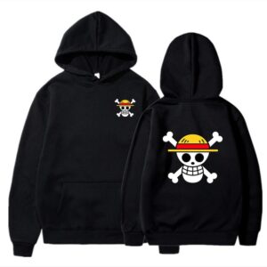 One Piece Luffy Skull Hoodie – Men’s Japanese Anime Harajuku Hip Hop Style – Autumn Pullover Sweatshirt One Piece Apparel