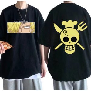 One Piece Sanji T-Shirt – Harajuku Fashion – Summer Short-Sleeved, Loose Casual Men’s Top – Oversized Hip Hop Style One Piece Apparel