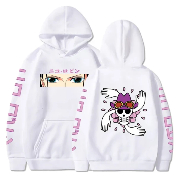 One Piece Anime Hoodie: Robin-Themed Pullover Sweatshirt – Long Sleeve, Loose-Fit, Streetwear Style Hoodies 523