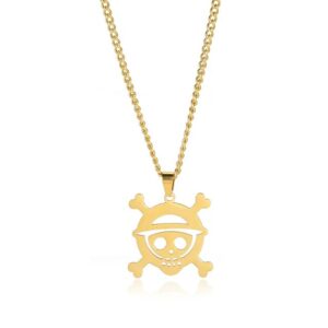 One Piece Necklace – Luffy Jolly Roger Stainless Steel Summer Collection