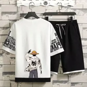 One Piece Shirt and Shorts Set: Summer Casual Harajuku Style for Men Outfits