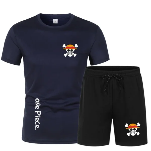 One Piece Anime Workout Clothes – Shirts and Shorts Set Luffy 677