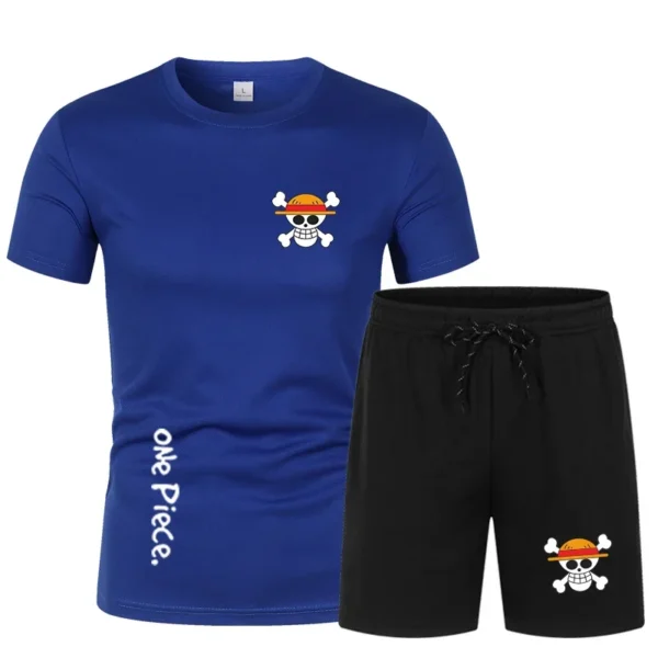 One Piece Anime Workout Clothes – Shirts and Shorts Set Luffy 680